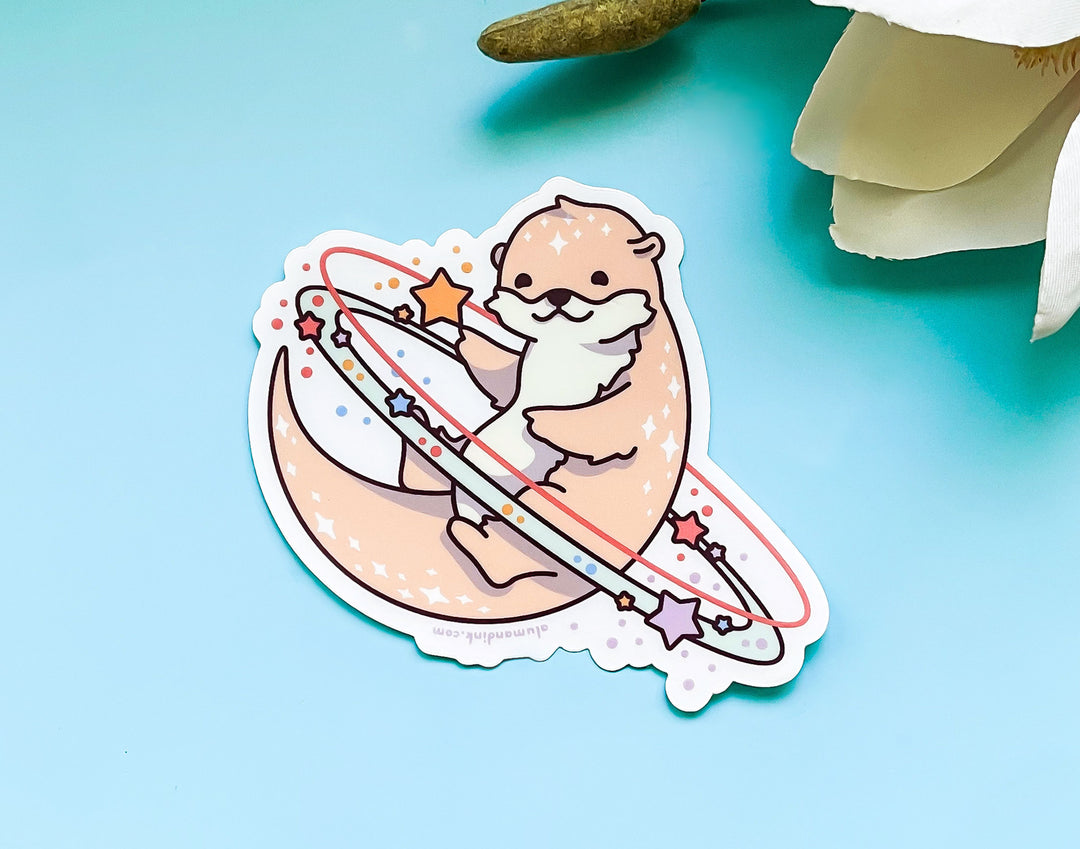 Cosmic Otter Clear Vinyl Sticker
