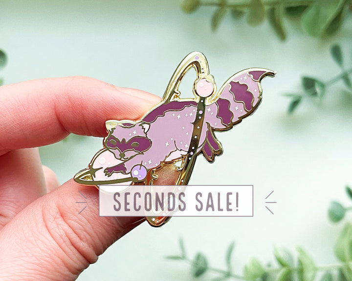 Cosmic Raccoon Enamel Pin (Seconds)