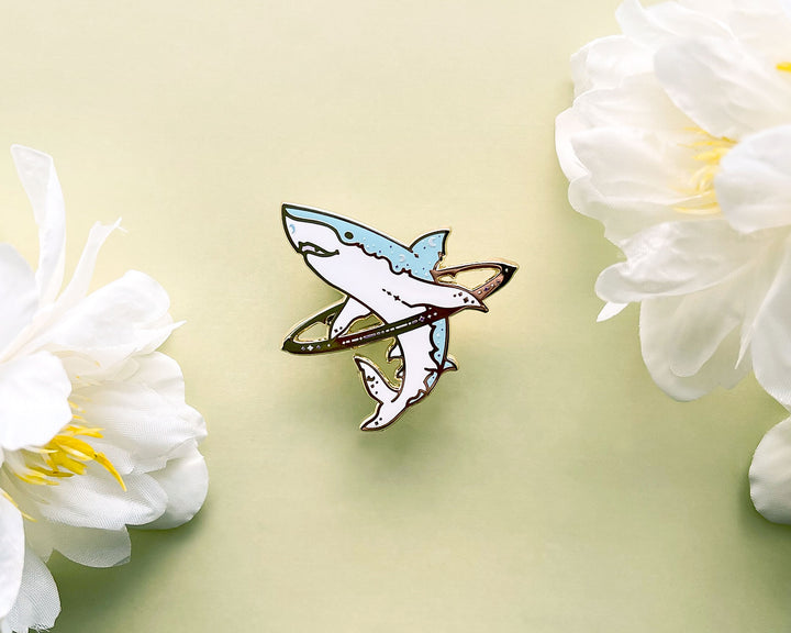 Cosmic Shark Enamel Pin