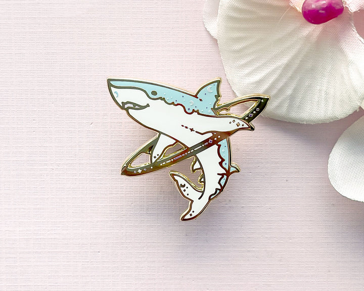 Cosmic Shark Enamel Pin