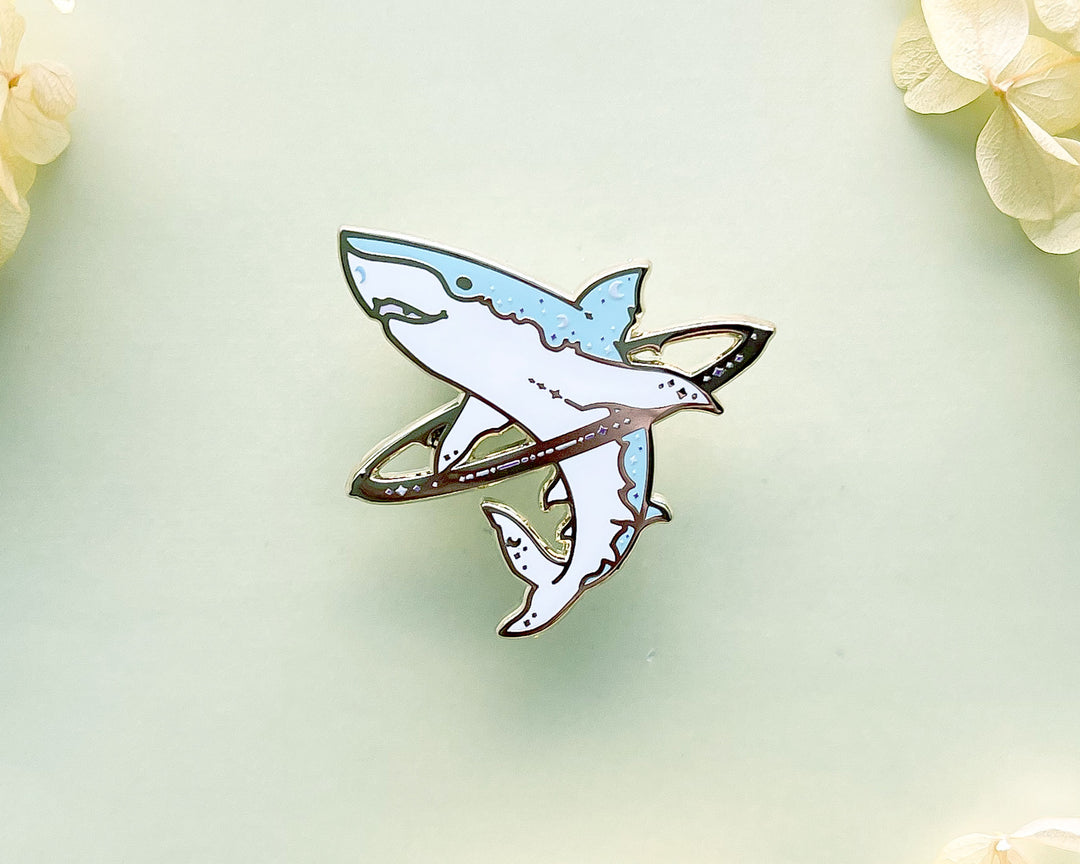 Cosmic Shark Enamel Pin