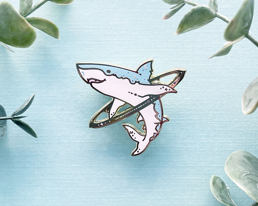 Cosmic Shark Enamel Pin