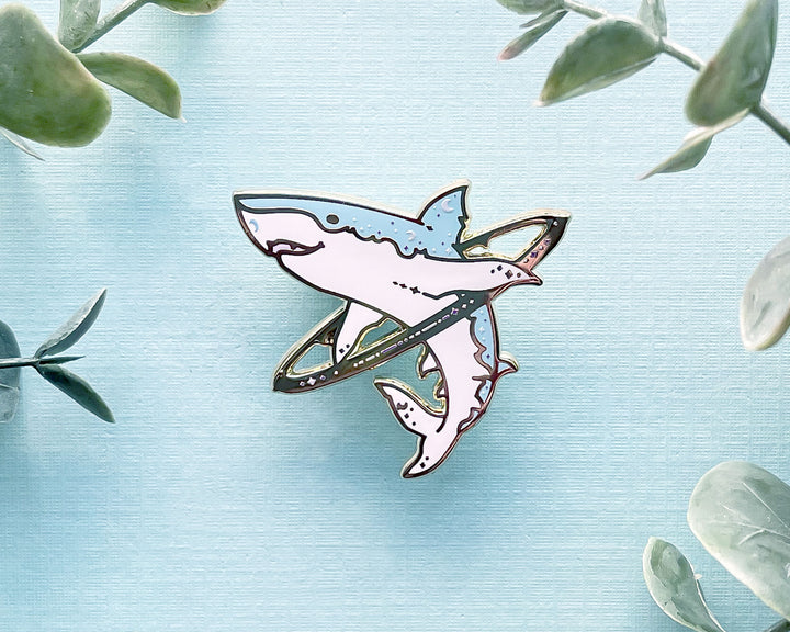 Cosmic Shark Enamel Pin