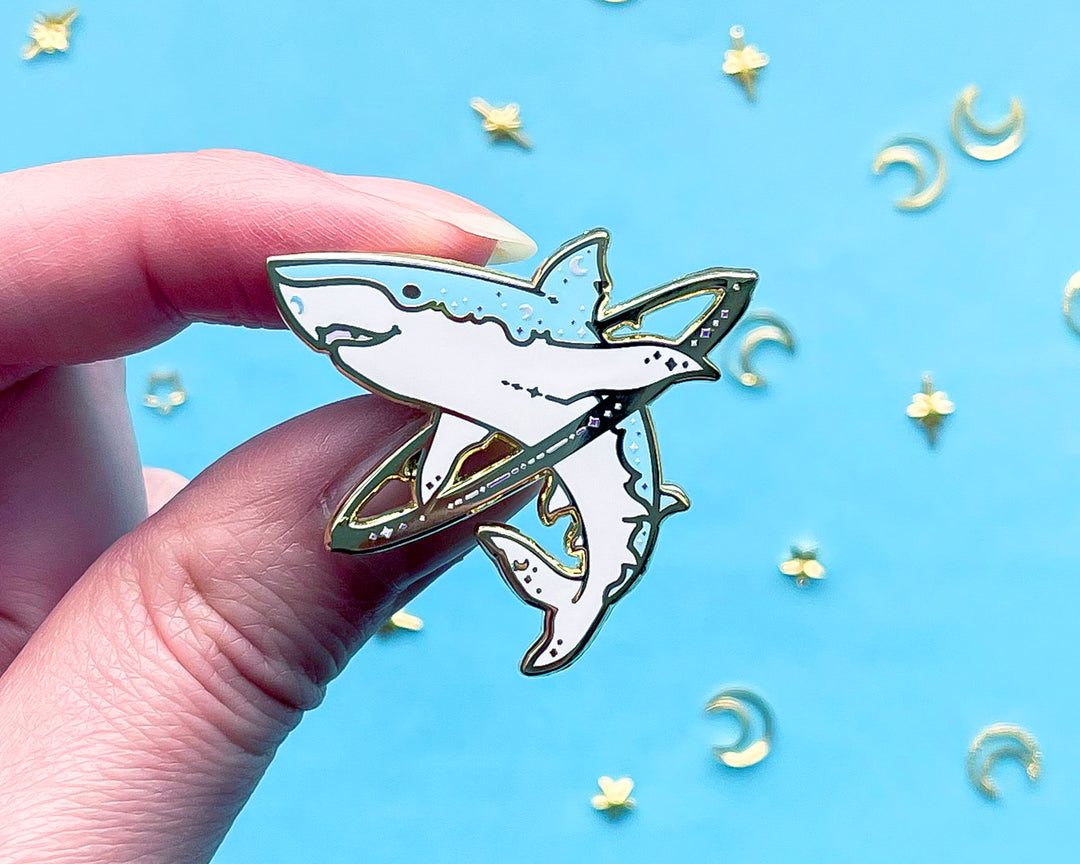 Cosmic Shark Enamel Pin