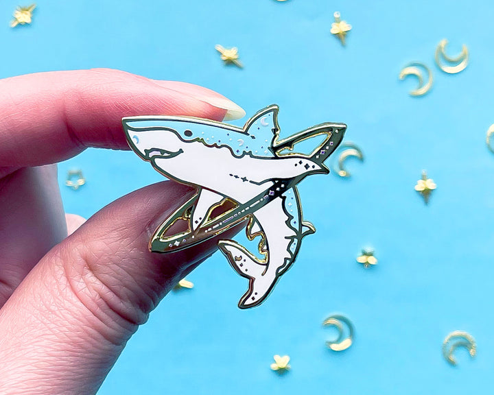 Cosmic Shark Enamel Pin