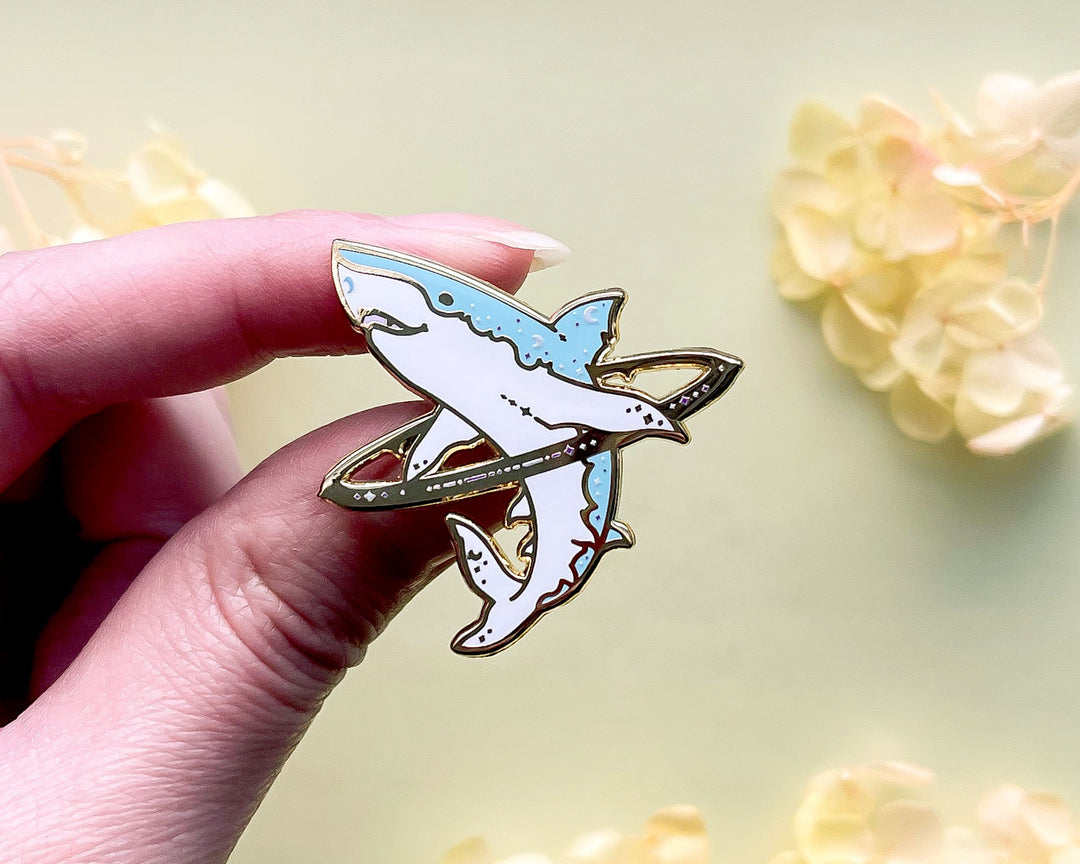 Cosmic Shark Enamel Pin