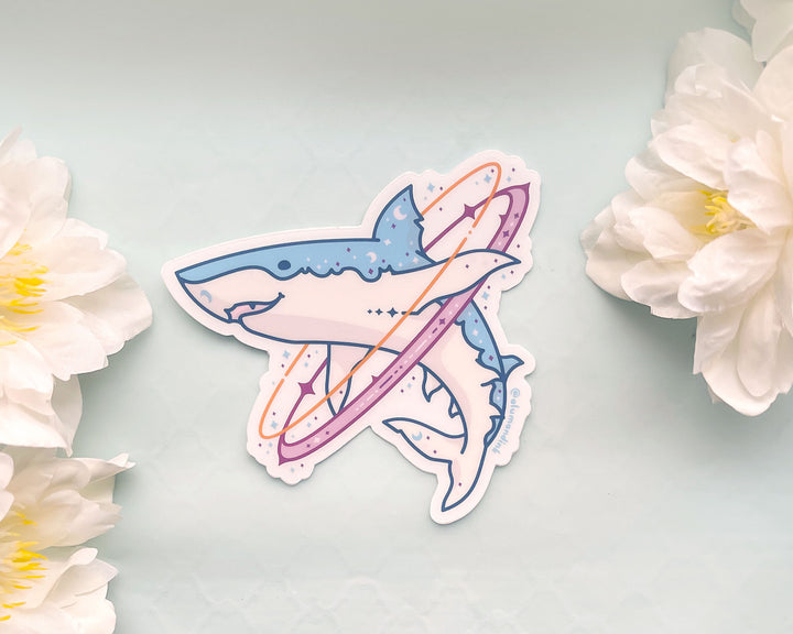 Cosmic Shark Clear Vinyl Sticker