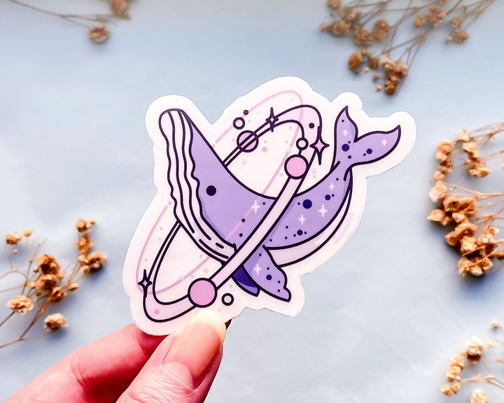 Cosmic Whale Clear Vinyl Sticker