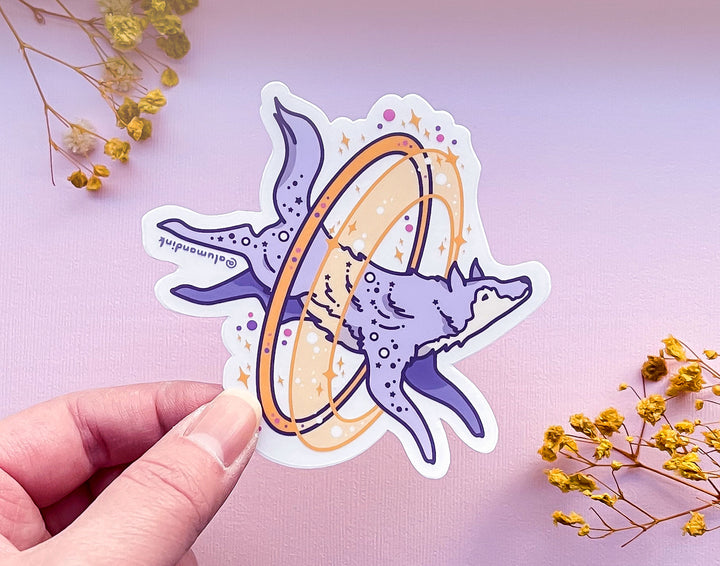 Cosmic Wolf Clear Vinyl Sticker