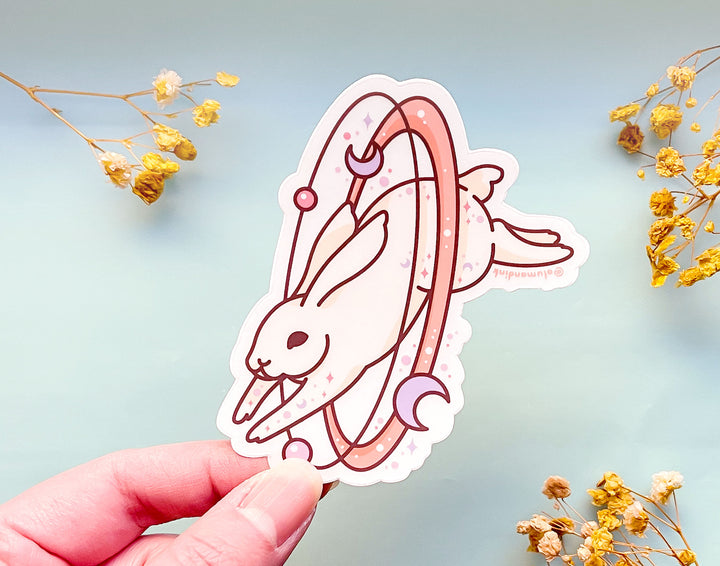 Cosmic Rabbit Clear Vinyl Sticker