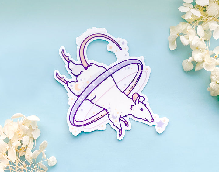 Cosmic Rat Clear Vinyl Sticker