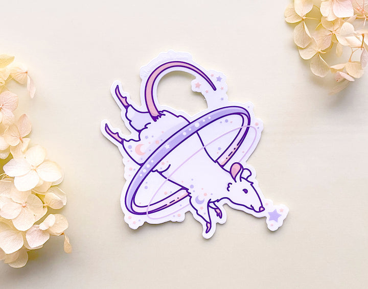 Cosmic Rat Clear Vinyl Sticker