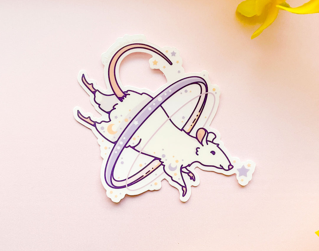 Cosmic Rat Clear Vinyl Sticker