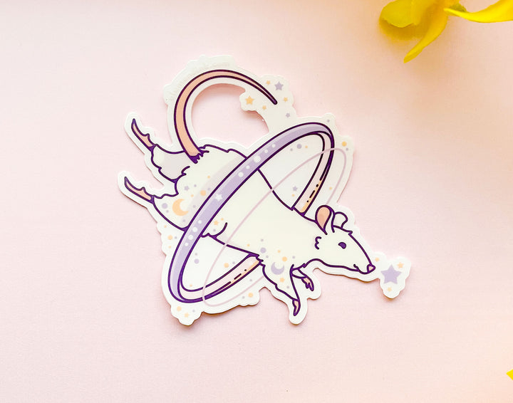 Cosmic Rat Clear Vinyl Sticker