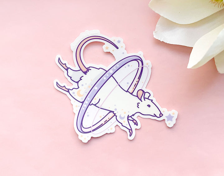 Cosmic Rat Clear Vinyl Sticker