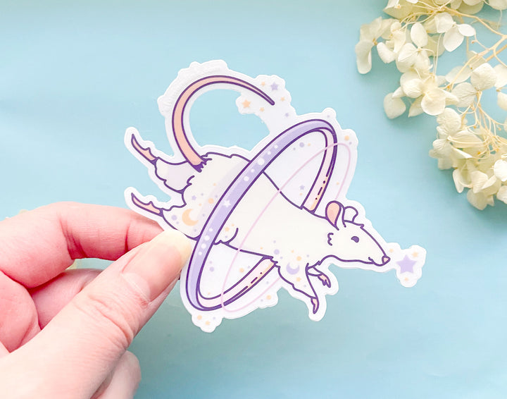 Cosmic Rat Clear Vinyl Sticker