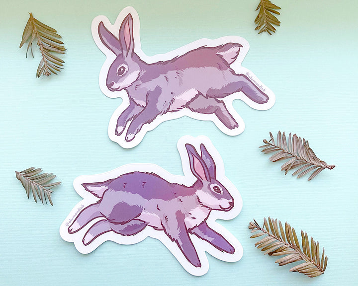 Cottontail Rabbits Clear Vinyl Sticker Set