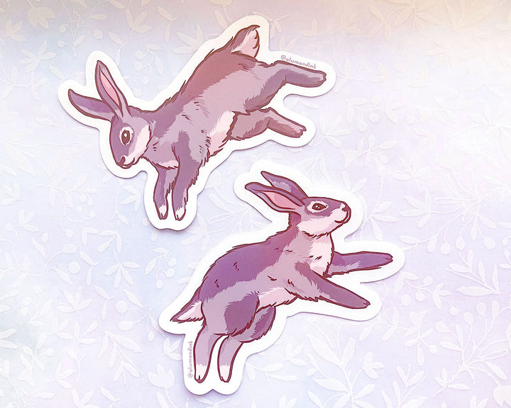 Cottontail Rabbits Clear Vinyl Sticker Set