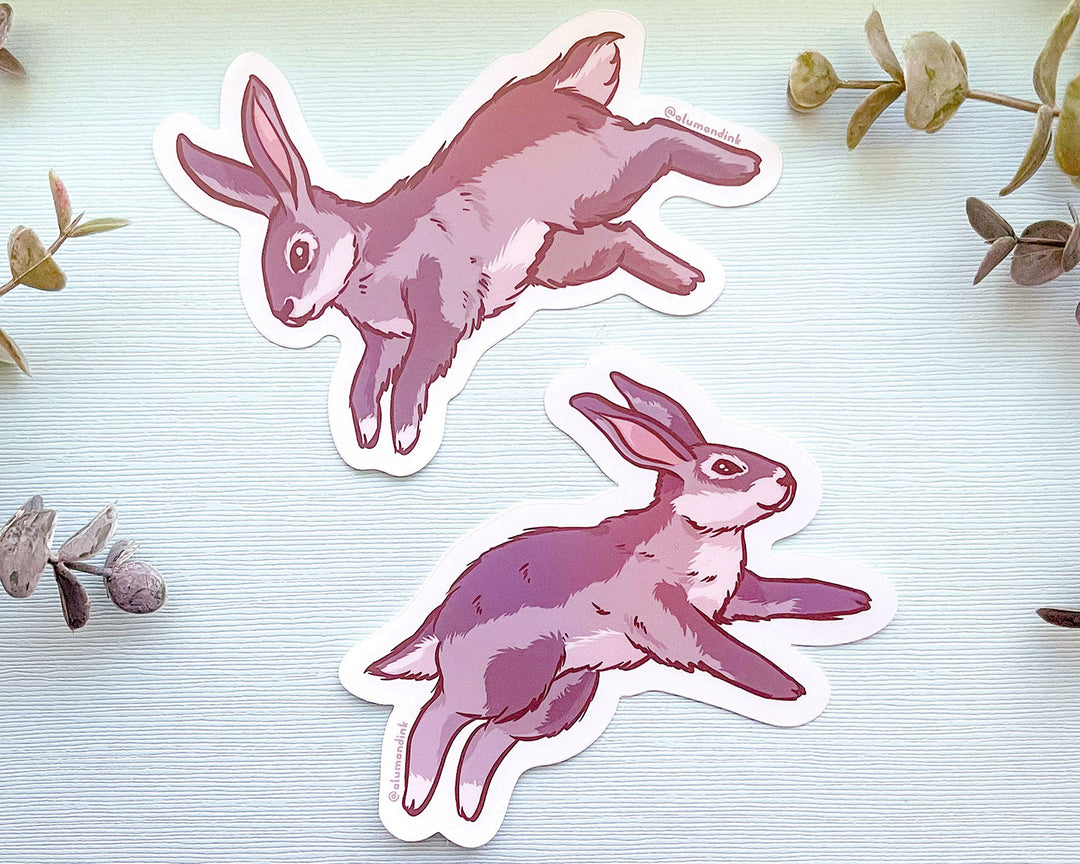 Cottontail Rabbits Clear Vinyl Sticker Set