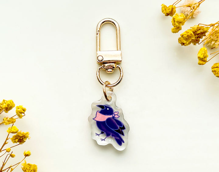 Crow Wearing Bandana Acrylic Mini Charm