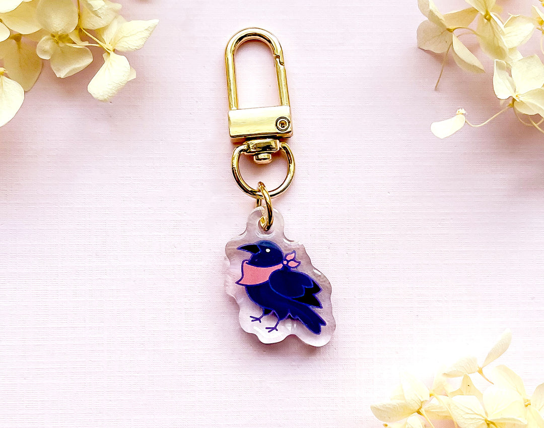 Crow Wearing Bandana Acrylic Mini Charm