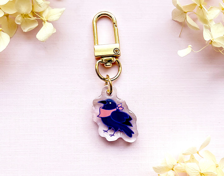 Crow Wearing Bandana Acrylic Mini Charm