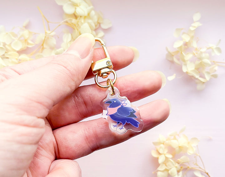 Crow Wearing Bandana Acrylic Mini Charm