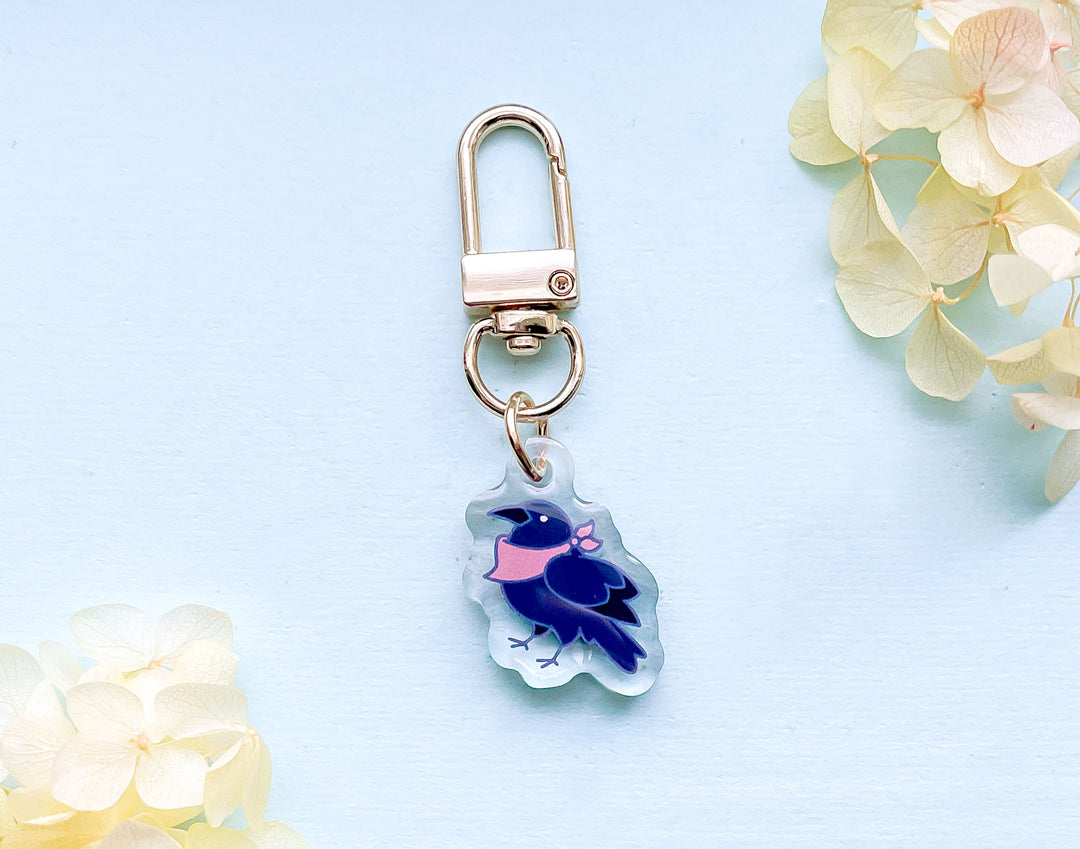 Crow Wearing Bandana Acrylic Mini Charm