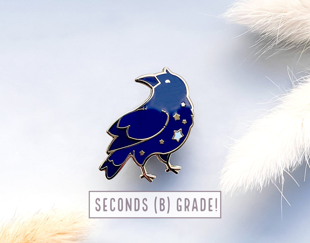 Celestial Star Crow Enamel Pin (Seconds)