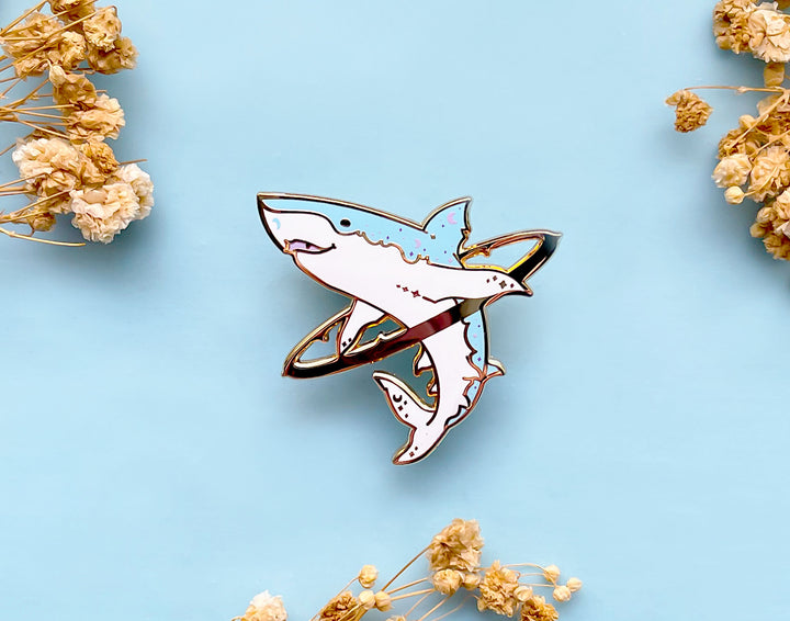 Cosmic Shark Enamel Pin