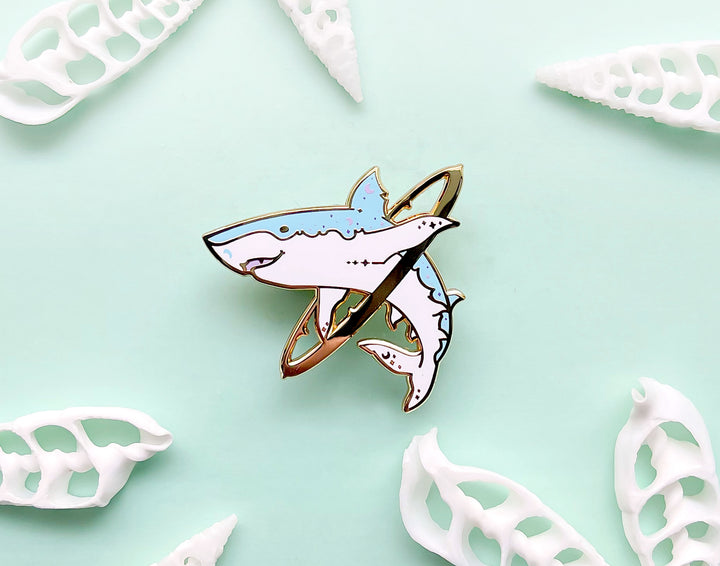 Cosmic Shark Enamel Pin