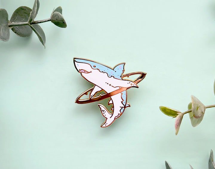 Cosmic Shark Enamel Pin