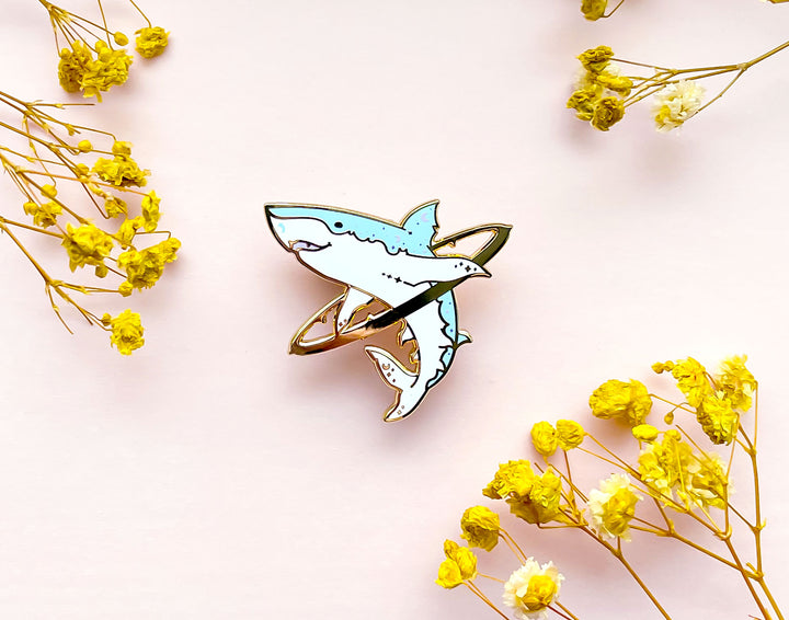 Cosmic Shark Enamel Pin