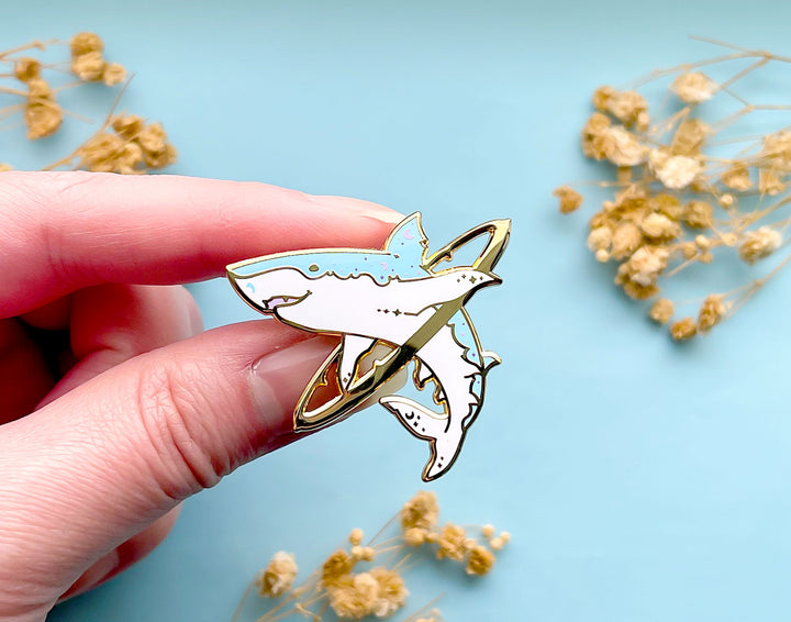 Cosmic Shark Enamel Pin