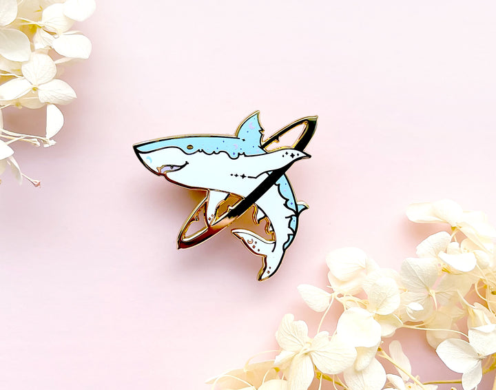 Cosmic Shark Enamel Pin