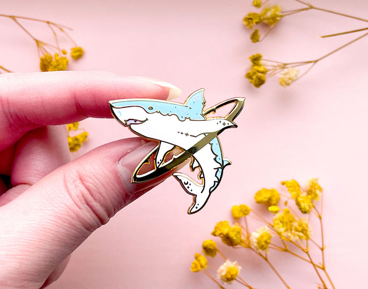 Cosmic Shark Enamel Pin