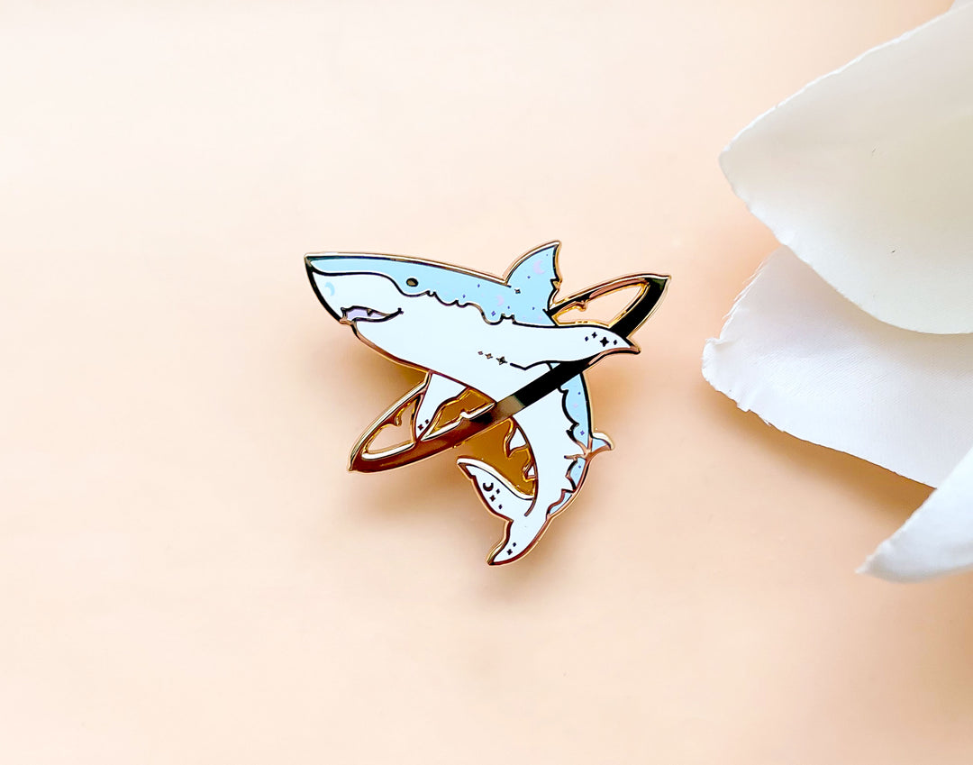 Cosmic Shark Enamel Pin
