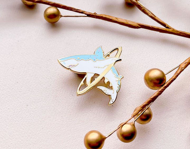 Cosmic Shark Enamel Pin