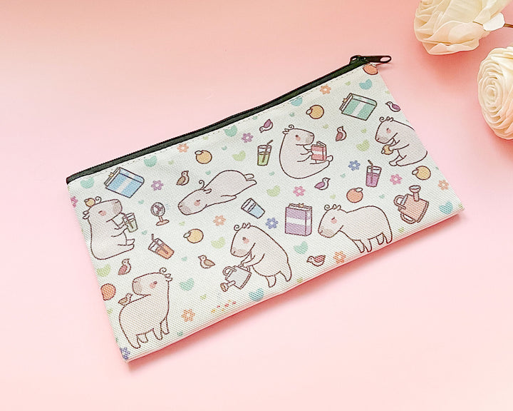 Curly the Capybara Compact Pencil Pouch