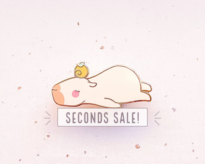 Curly the Capybara Lying Down Enamel Pin (Seconds)