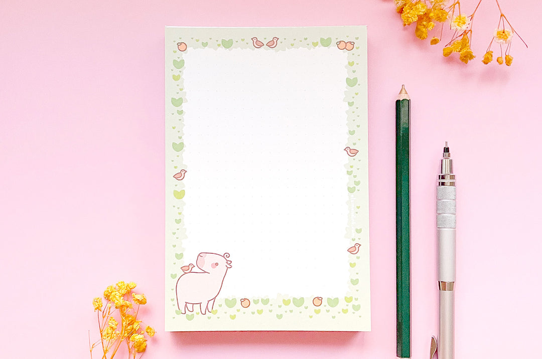 Curly Day Dotted Grid Notepad