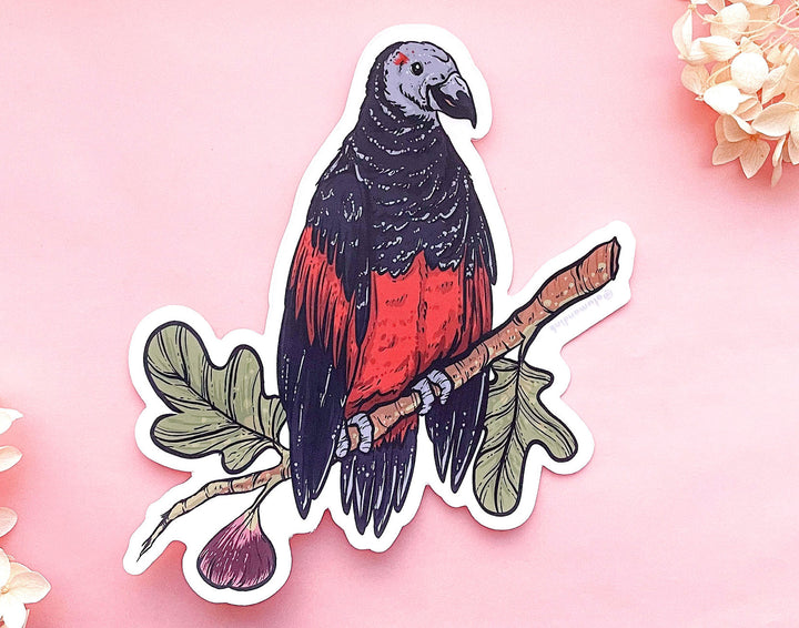 Dracula Parrot Clear Vinyl Sticker