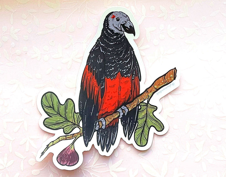 Dracula Parrot Clear Vinyl Sticker