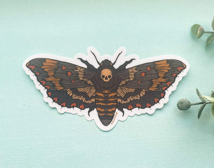 Love and Death's Head Moth Clear Vinyl Sticker