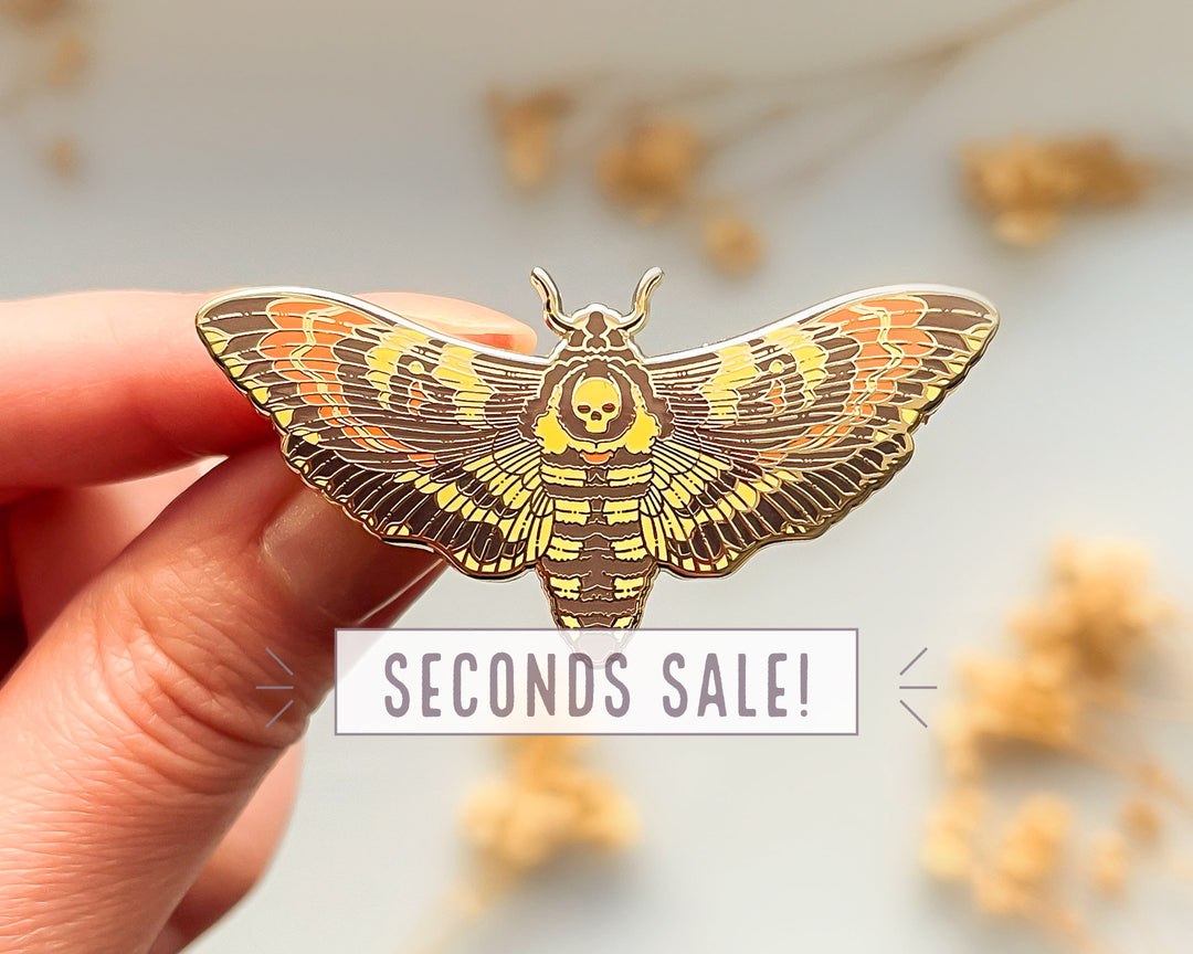 Death's Head Moth Enamel Pin (Seconds)