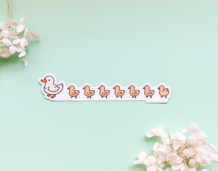 Chibi Duck Family Clear Vinyl Sticker