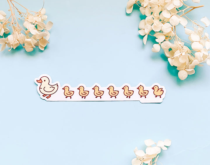 Chibi Duck Family Clear Vinyl Sticker