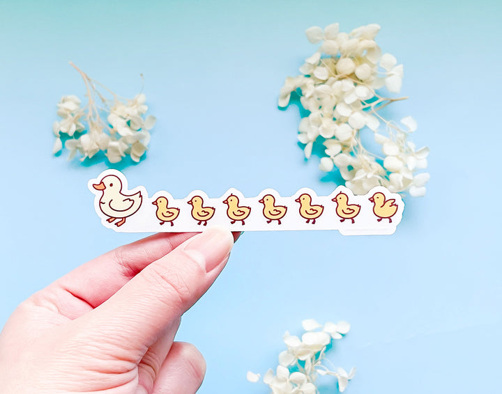 Chibi Duck Family Clear Vinyl Sticker