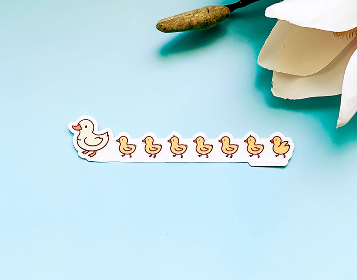 Chibi Duck Family Clear Vinyl Sticker