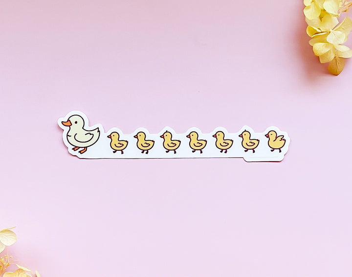 Chibi Duck Family Clear Vinyl Sticker